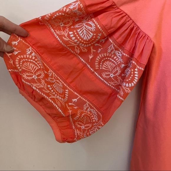 Free People Rock with It Tangerine Off Shoulder Puff Sleeve Top - PRICE DROP - Picture 5 of 8